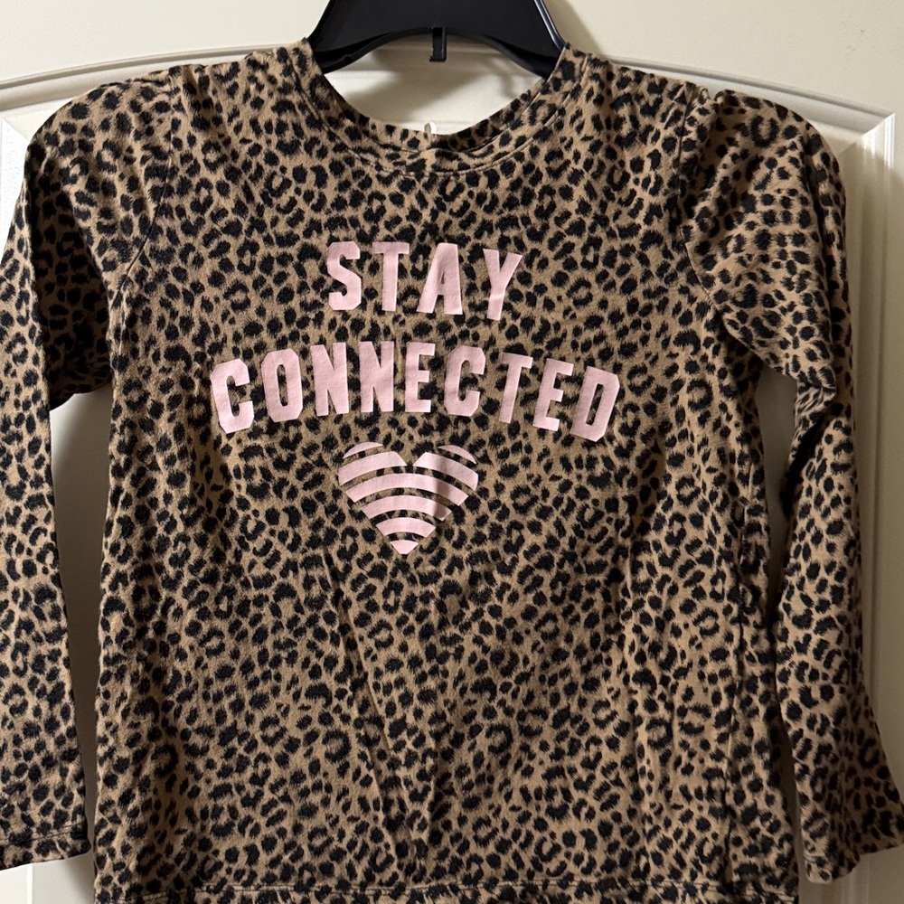 Leopard Print Kids Long Sleeve Shirt Old Navy 10-12